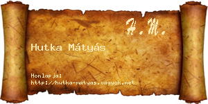Hutka Mátyás névjegykártya